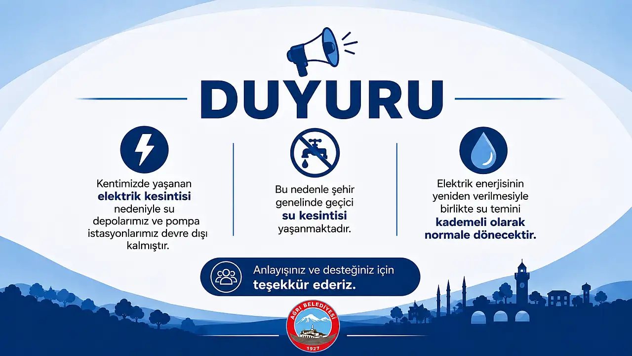 Elektrik kesintisi Ağrı'da su kesintisine neden oldu