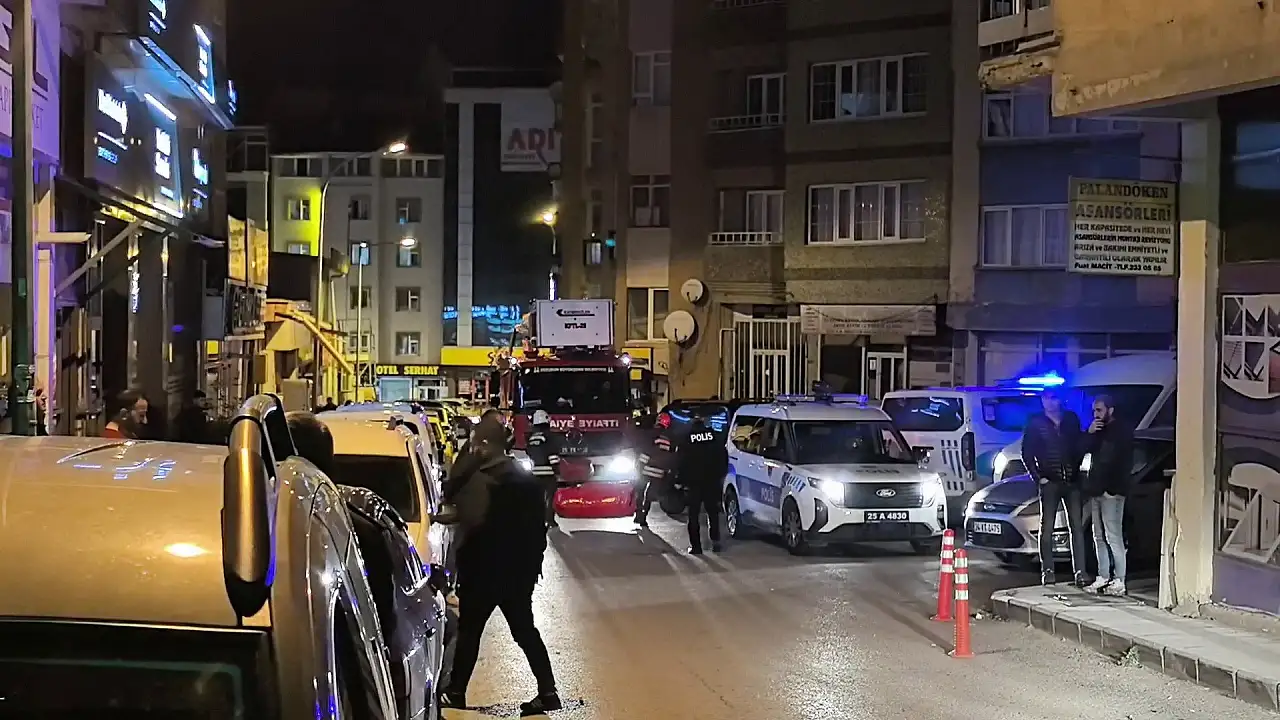 Erzurum'da polisten kaçtı, apartmanın çatısına çıktı