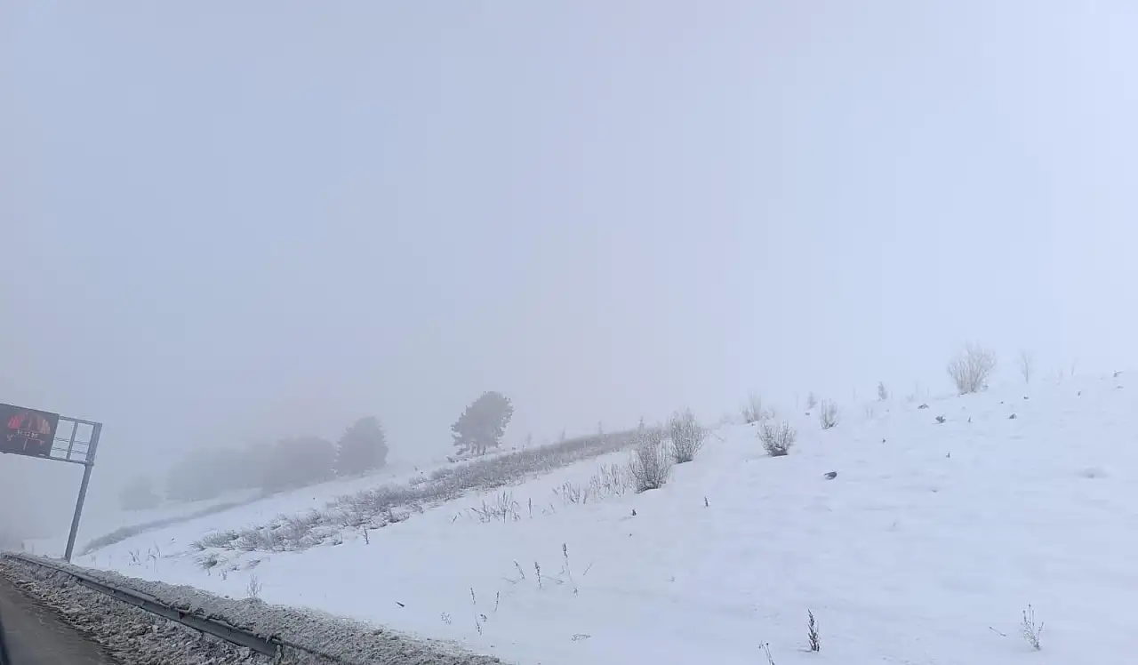 Ağrı'da sabahın ilk ışıklarında sis ve kırağı etkili oldu