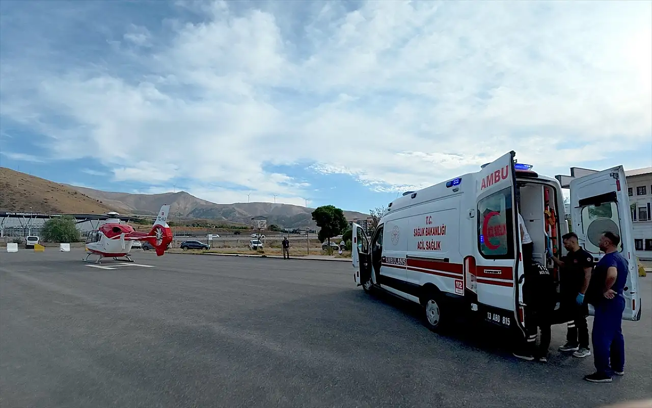 Kalp hastası 1 günlük bebek için ambulans helikopter havalandı