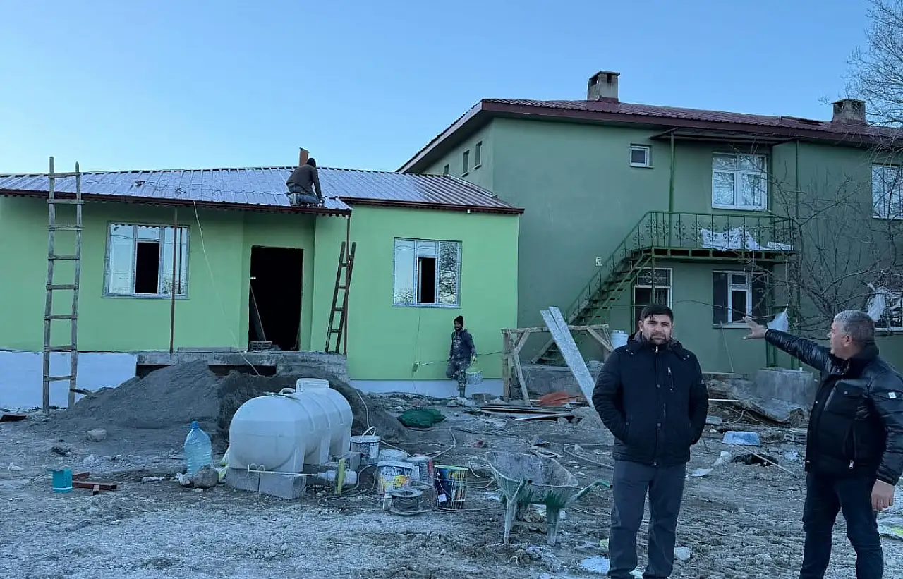 Gürbulak Köyü'nde camii lojmanı çalışmaları tamamlandı