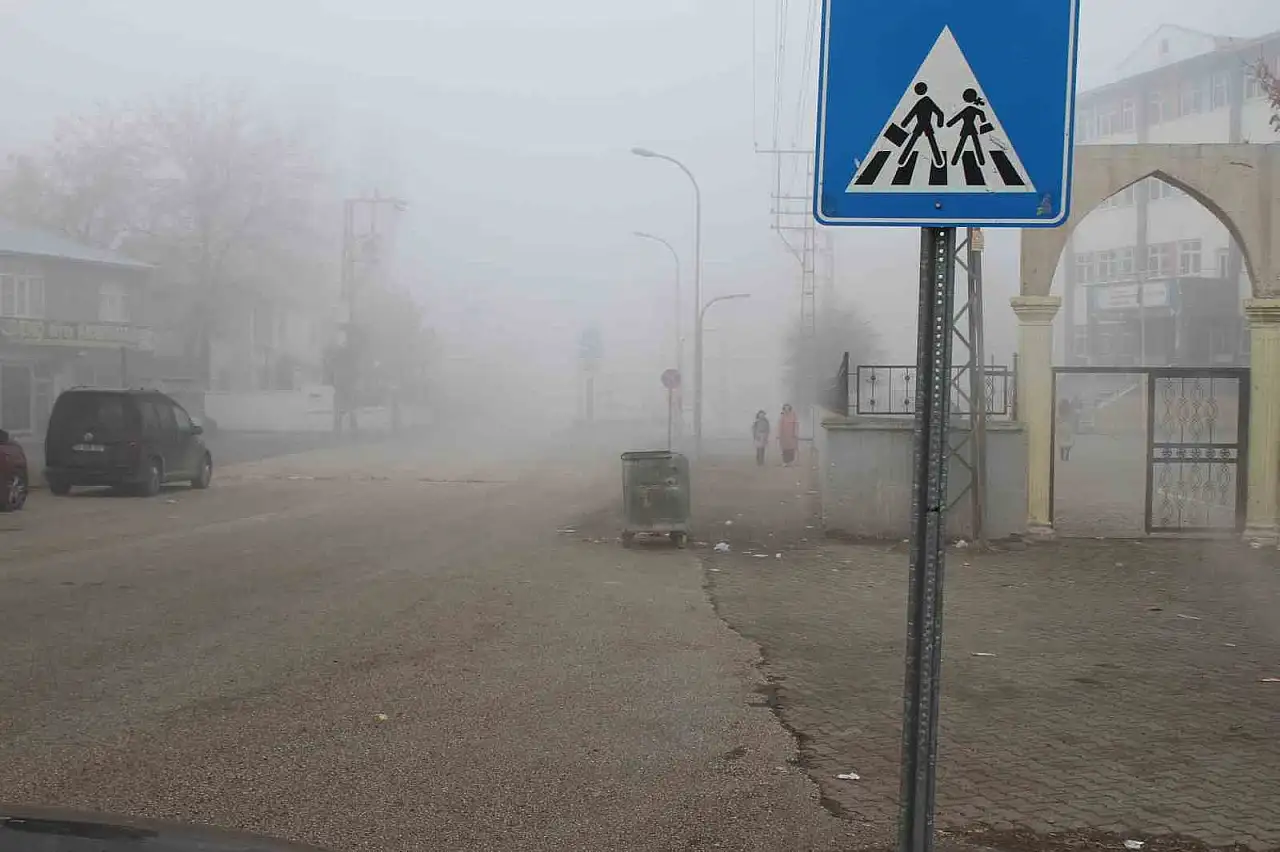 Muş'ta yoğun sis günlük yaşamı olumsuz etkiliyor, sürücüler zor anlar yaşıyor