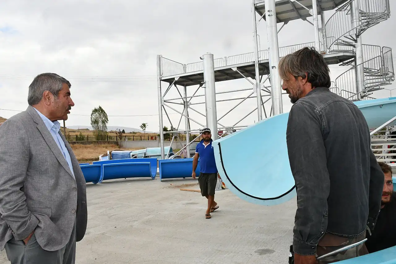 Patnos'ta Aquapark projesinde çalışmalar hızlandı: Başkan Taşkın sahada inceledi