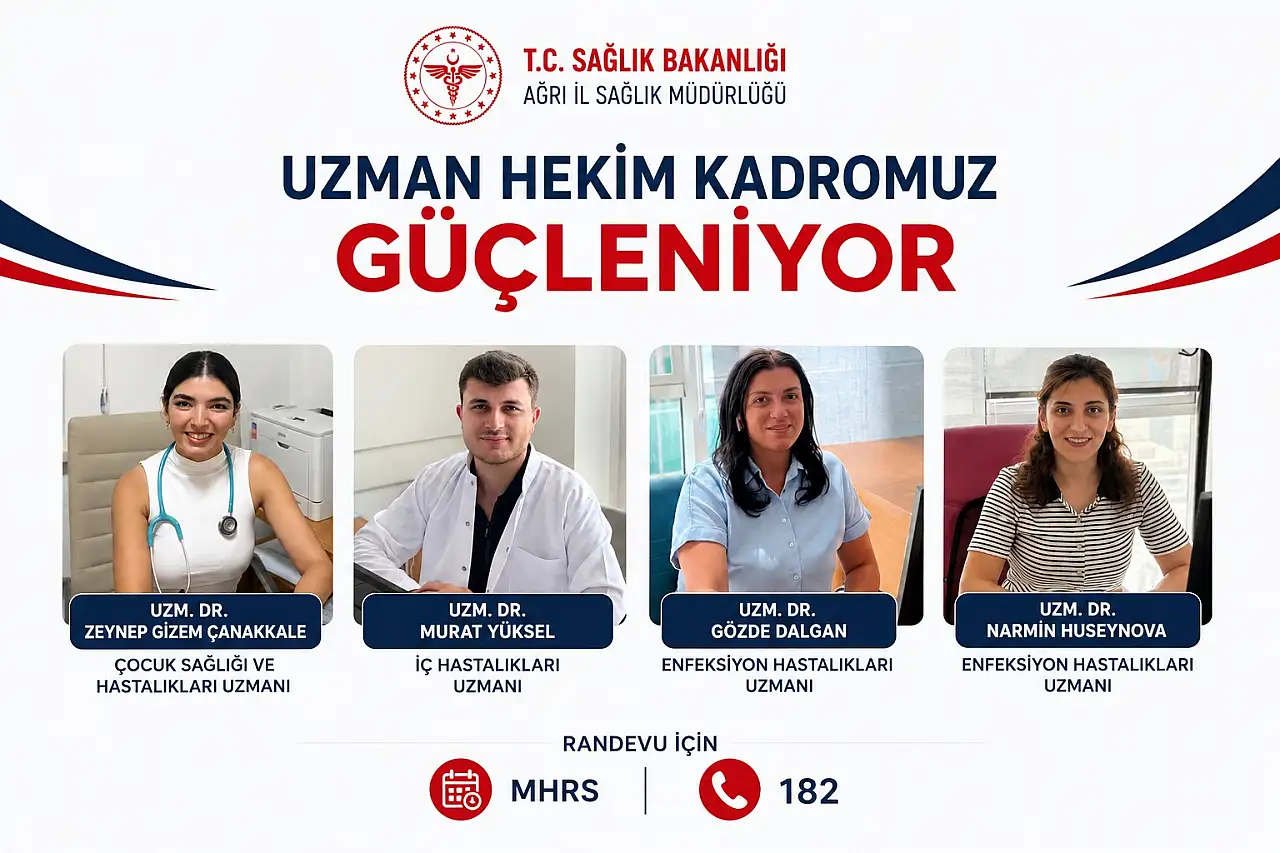 Ağrı Eğitim ve Araştırma Hastanesi'nde 4 uzman hekim daha göreve başladı