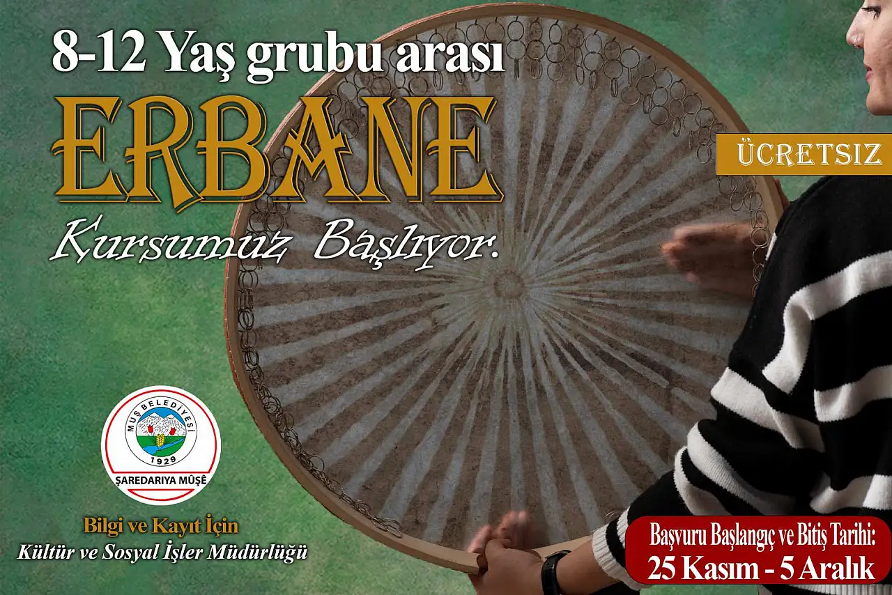 Muş Belediyesi'nden Çocuklara Ücretsiz Erbane Kursu
