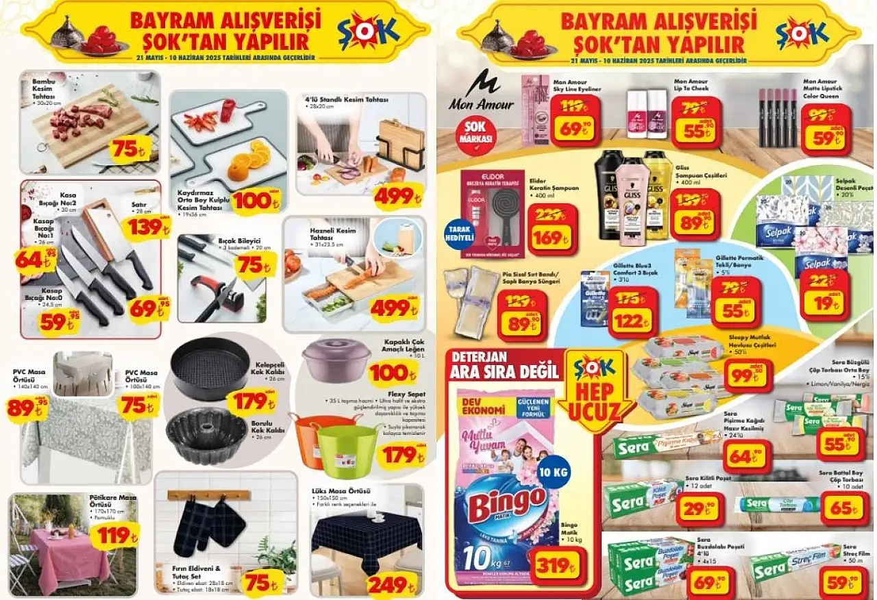 ŞOK'ta 21 Mayıs'ta 28 cm Papilla Ragnar Tava 249 TL!  2'li Papila Desert Tava Seti 399 TL!  Akdeniz 6 Parça Sahan Seti 999 TL!