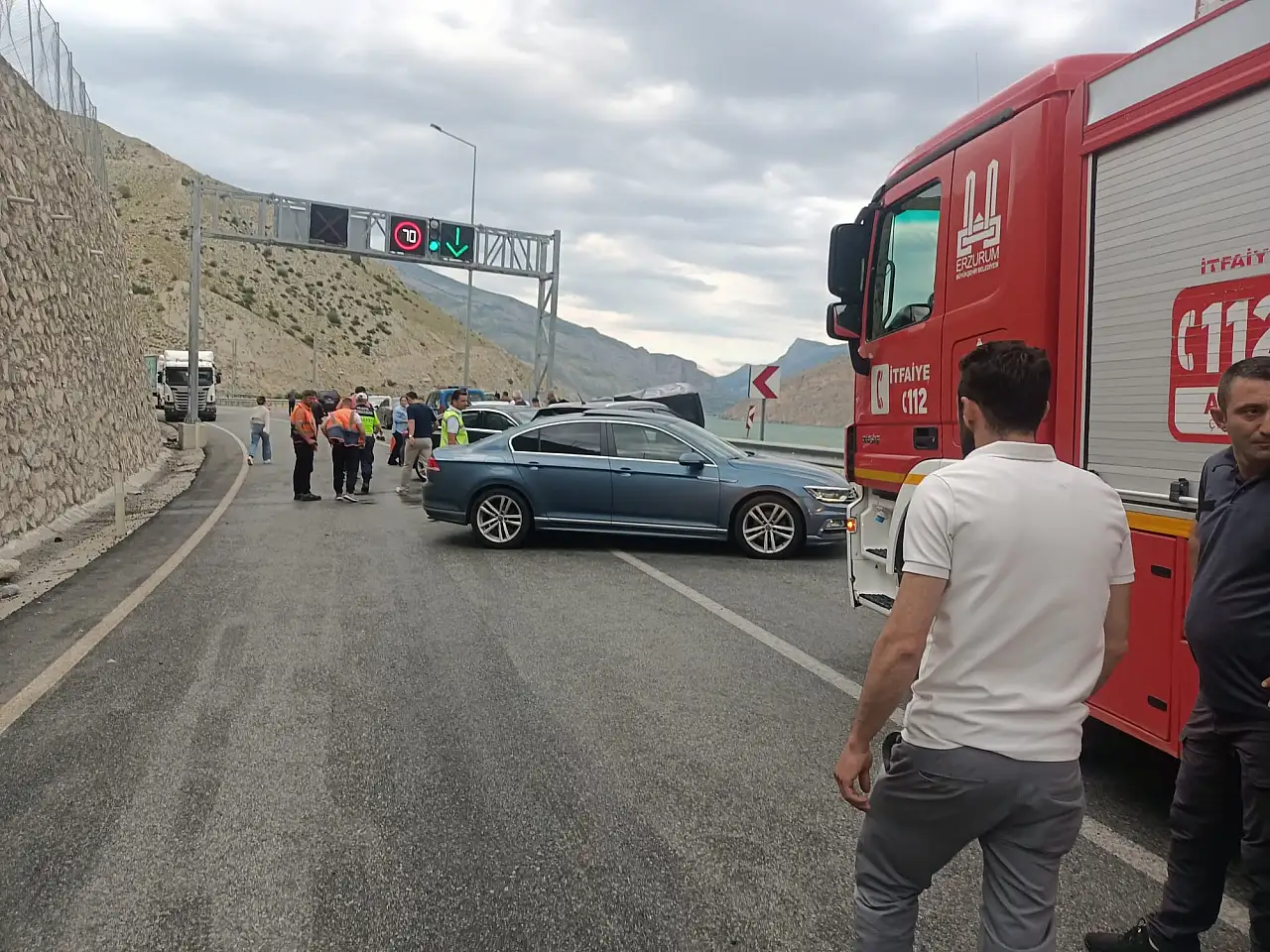 Erzurum-Artvin kara yolunda korkutan kaza