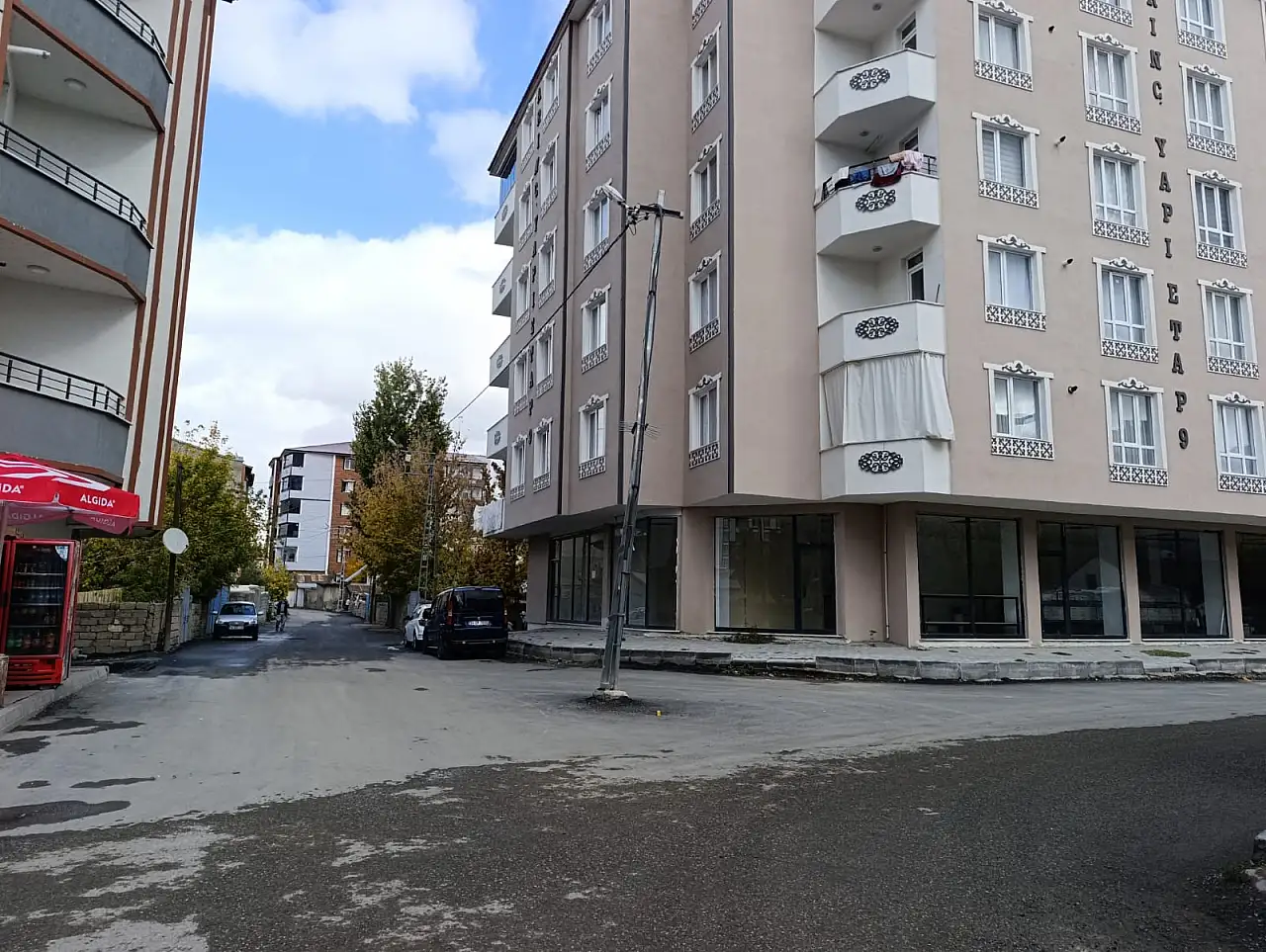 Ağrı'da yol ortasında kalan elektrik direği korkutuyor