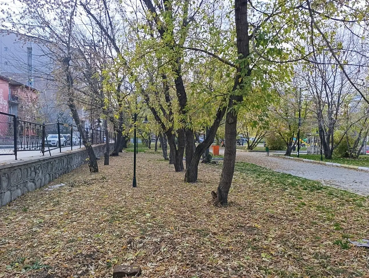 Ağrı 100. Yıl Parkı'nda sonbaharın sessiz yüzü kendini gösterdi