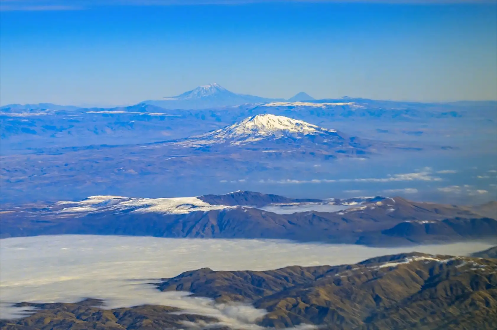 Nemrut Kalderası, Süphan ve Ağrı Dağı havadan görüntülendi