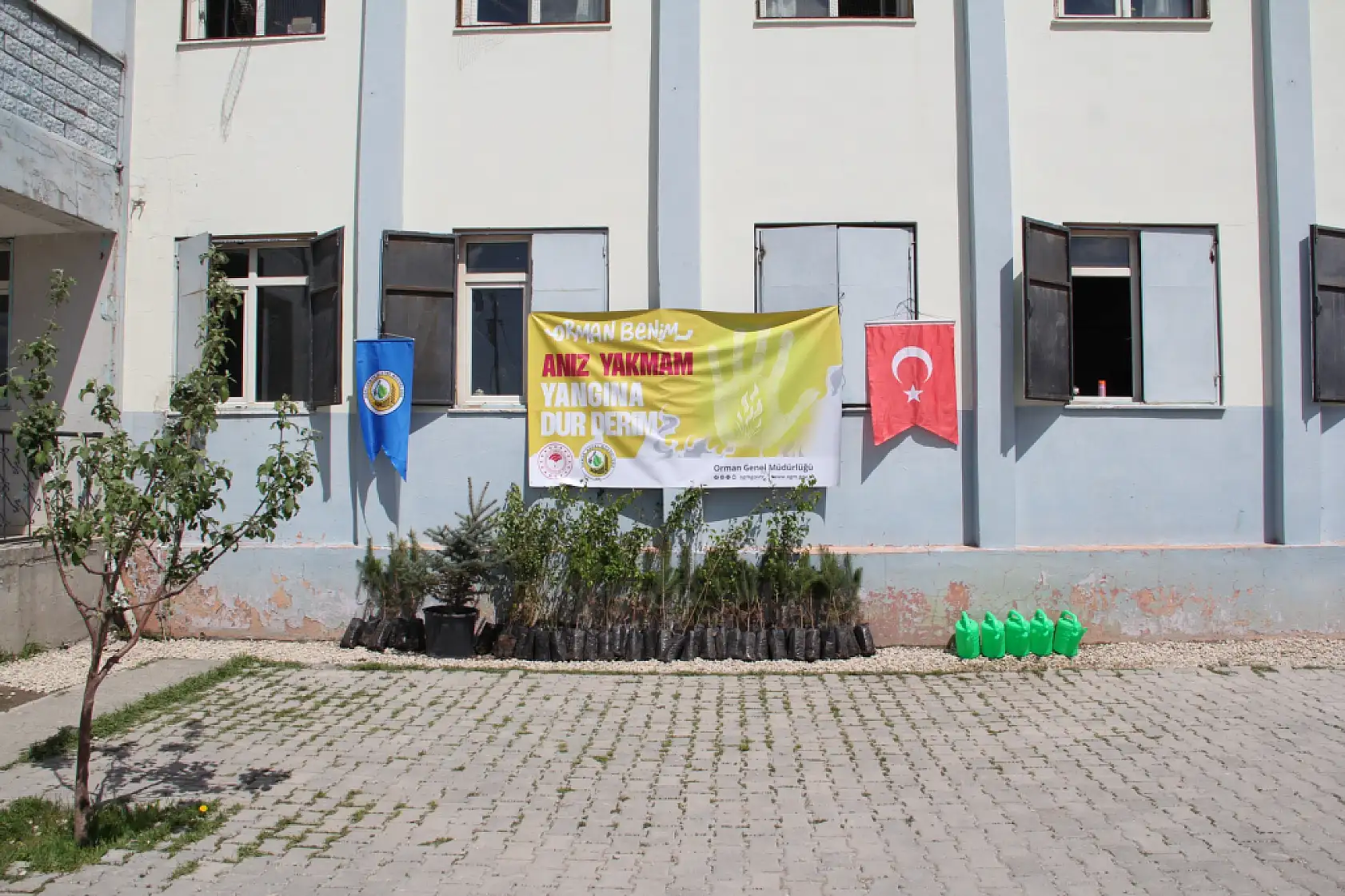 Doğubayazıt'ta öğrenciler fidan dikti yeşil gelecek için adım atıldı