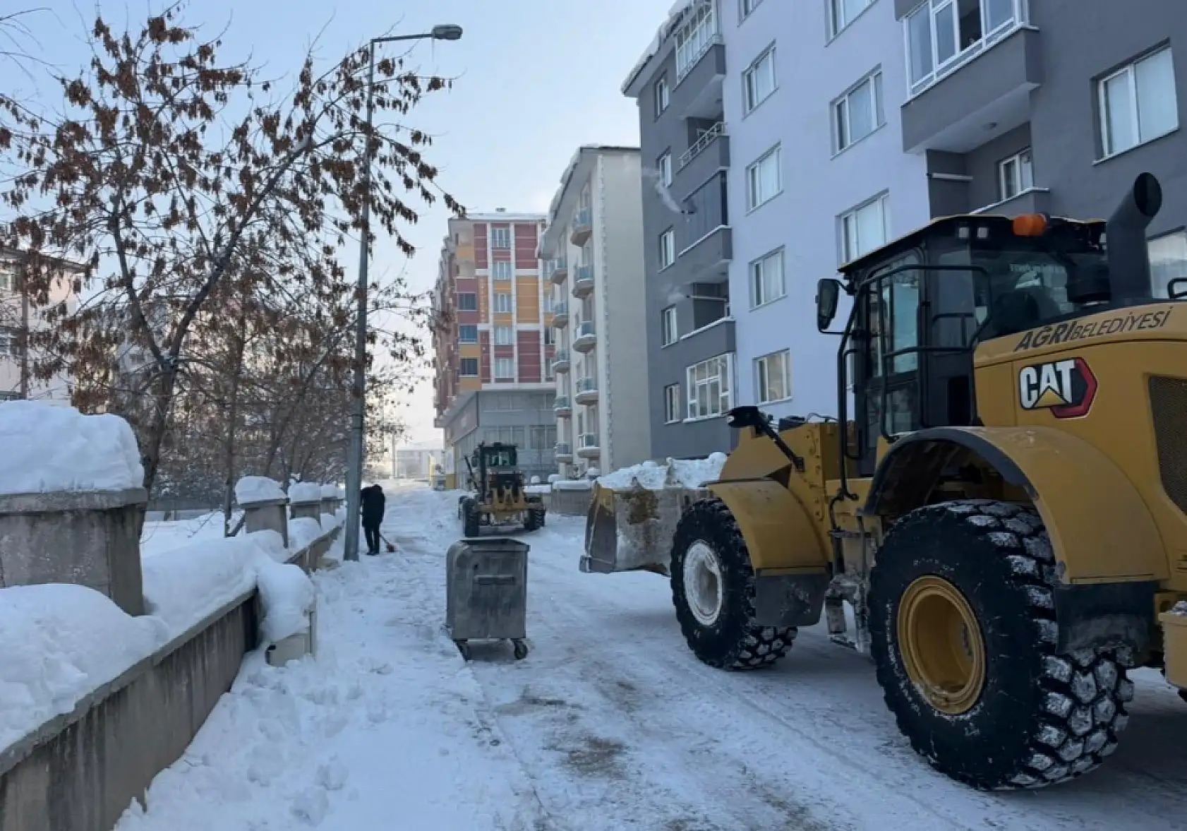 Ağrı'da sokak sokak kar mesaisi