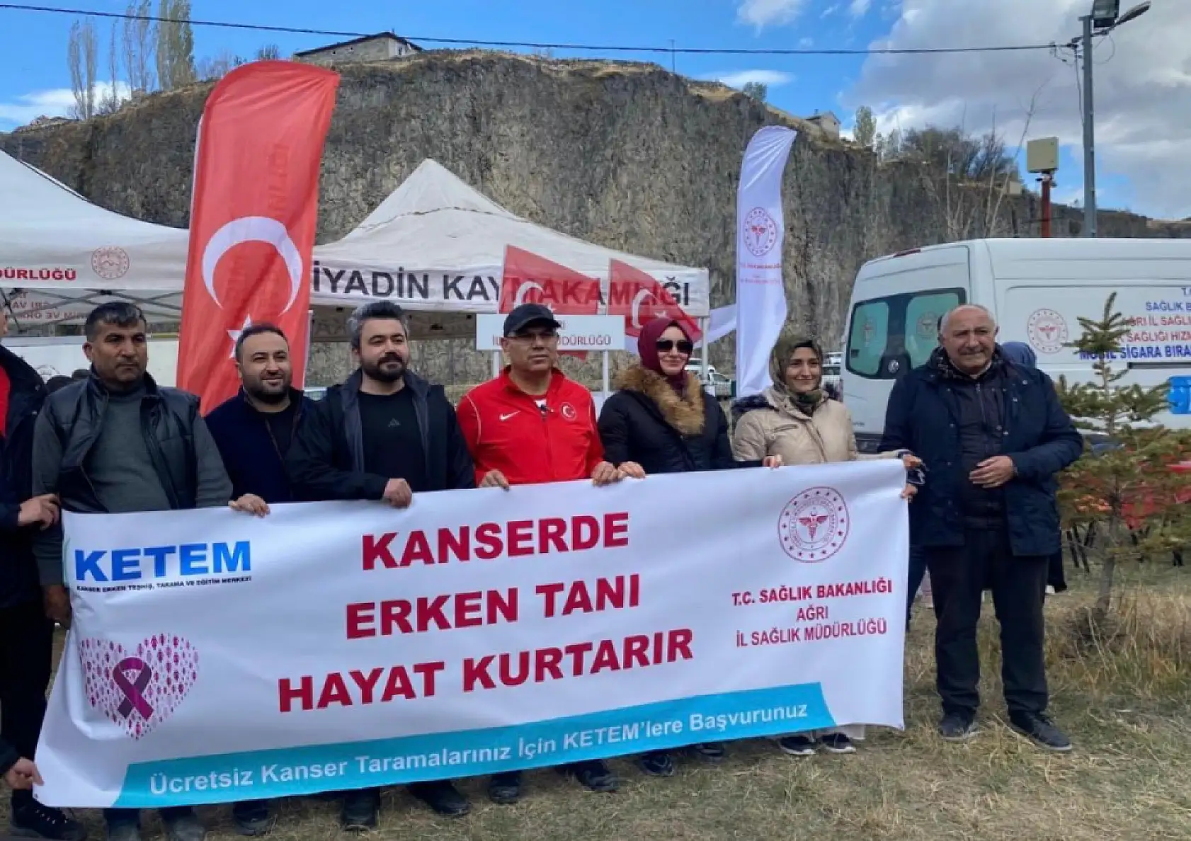 Diyadin Kanyonu Yürüyüşü'nde sağlık bilinci artırıldı