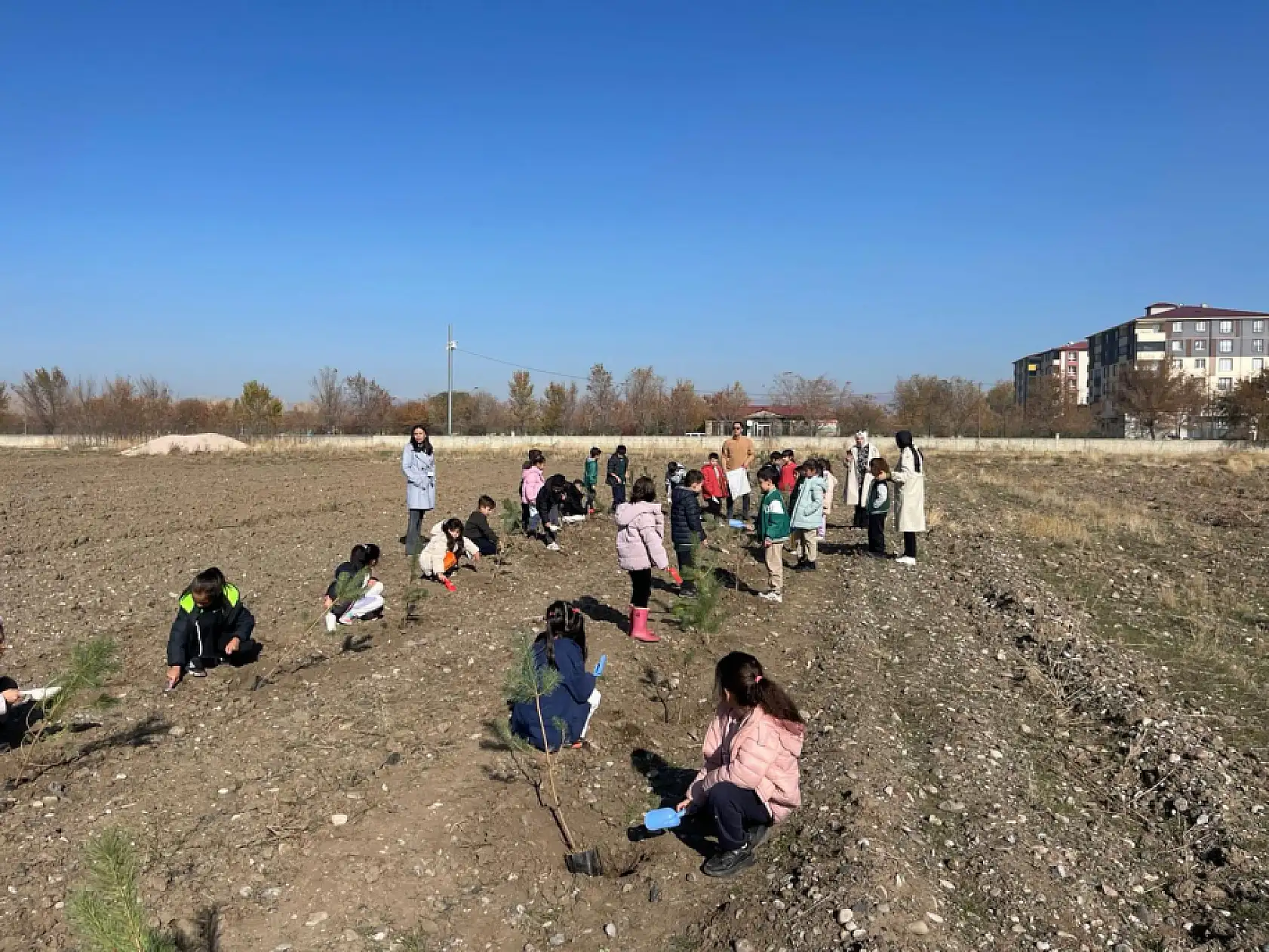 Ağrı Doğa Koleji öğrencileri fidan dikerek çevre sevgisini büyüttü