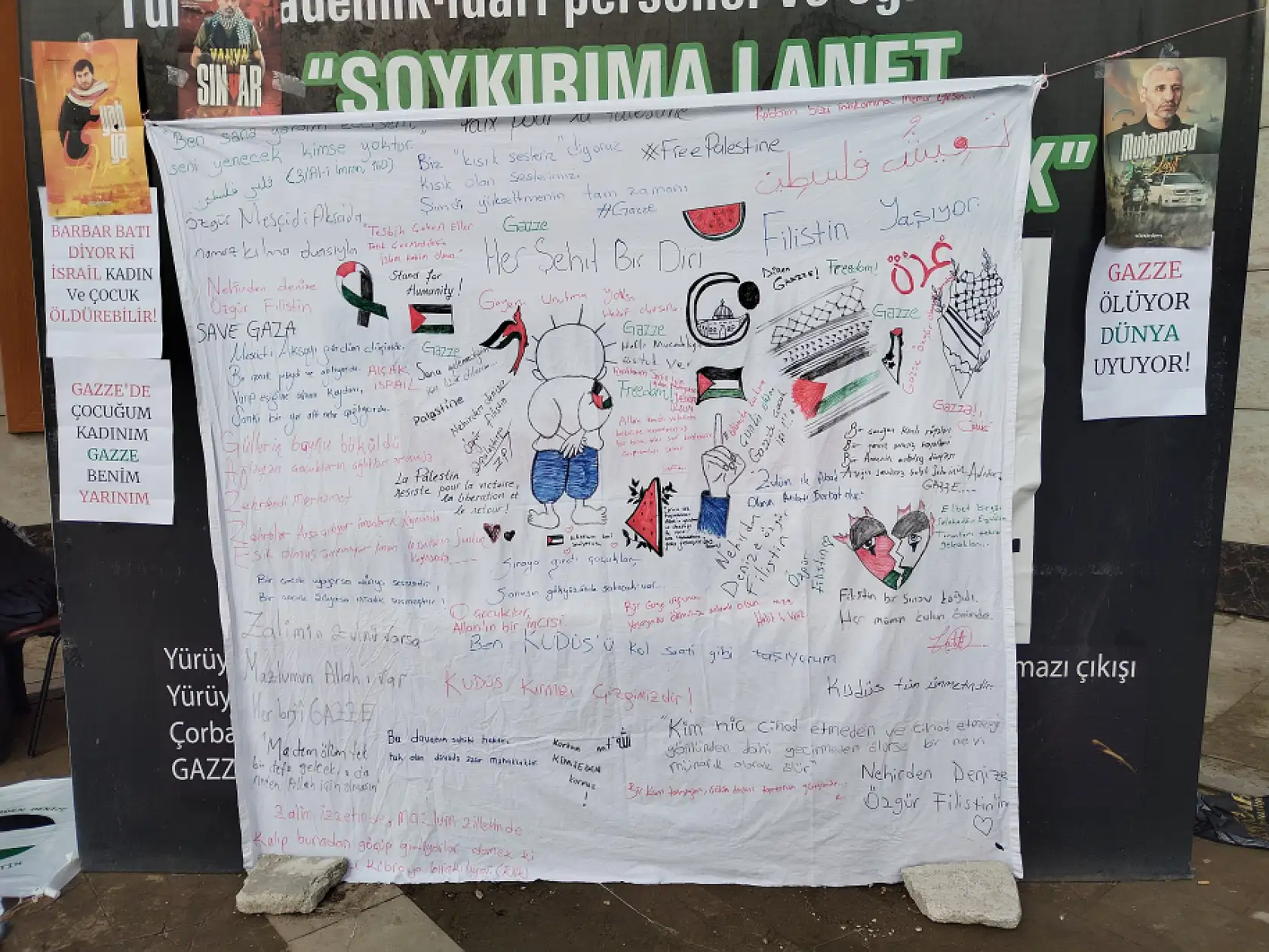 Filistin'in sesi Ağrı'dan yükseldi üniversite gençliği Filistin'i unutmadı!