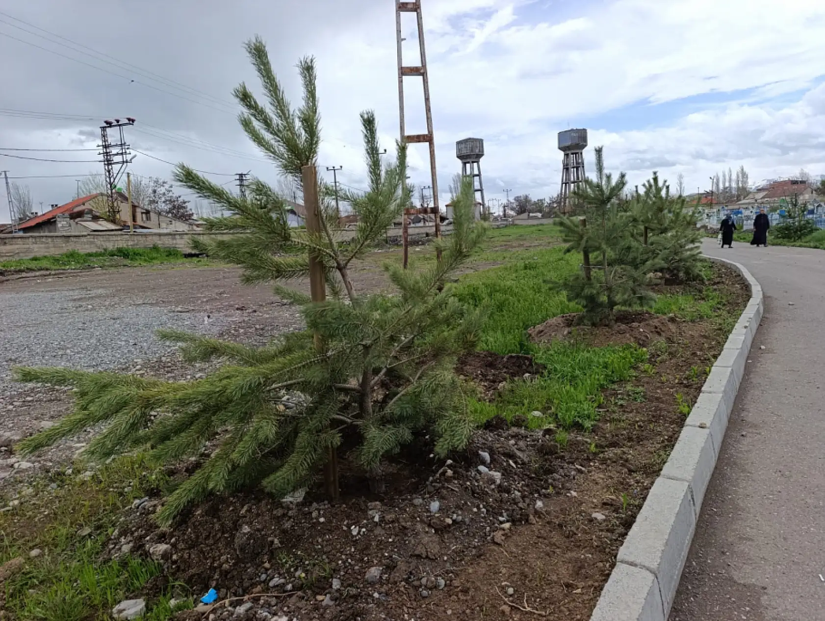 Ağrı'da şehir mezarlığında yenileme çalışması: çift dilli tabela dikkat çekti