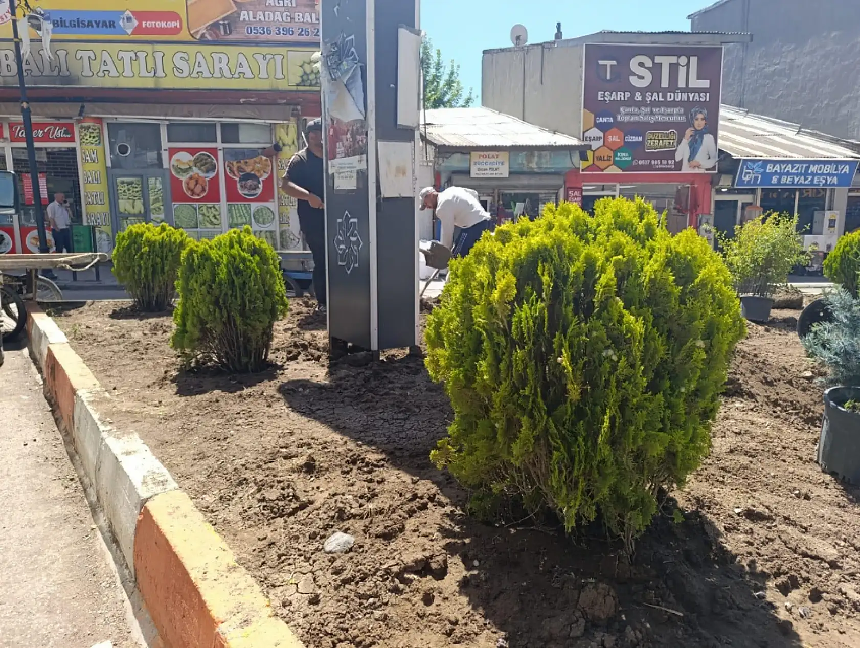 Yeşil alanlar artıyor Ağrı'da cadde düzenlemeleri devam ediyor