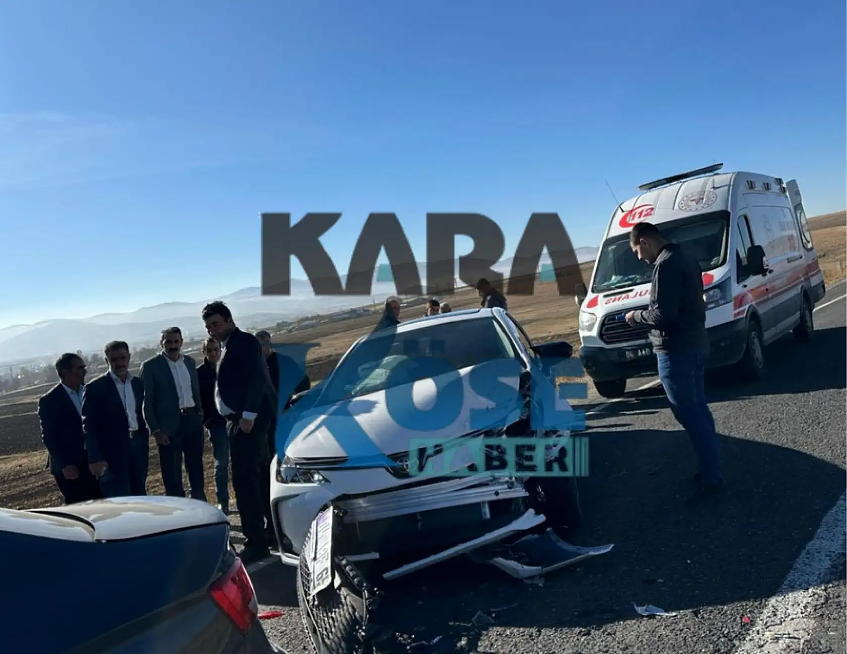 Taşlıçay–Diyadin yolunda yola çıkan inek kazaya neden oldu