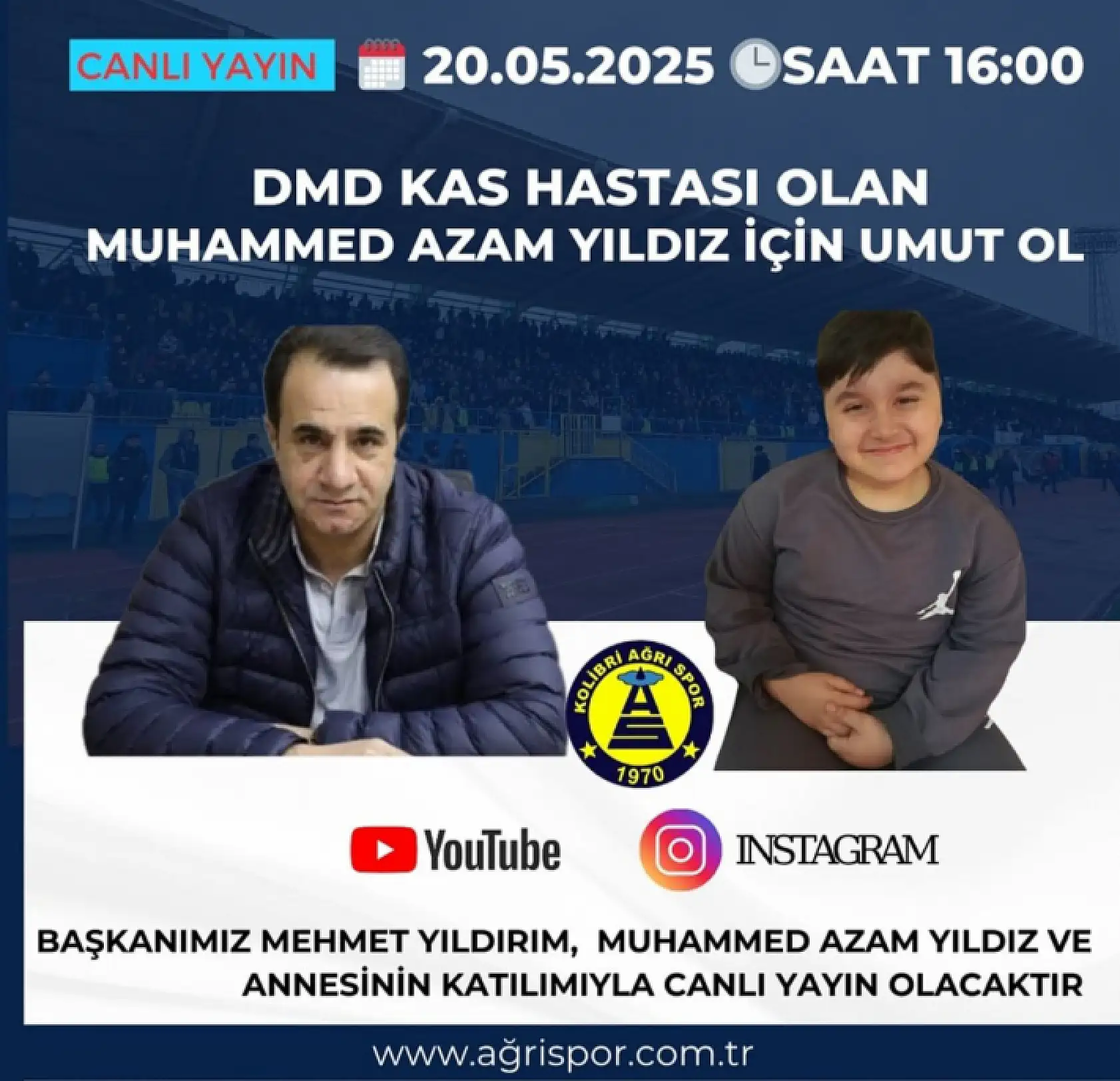 DMD hastası Muhammed'e Ağrı Spor'dan moral desteği