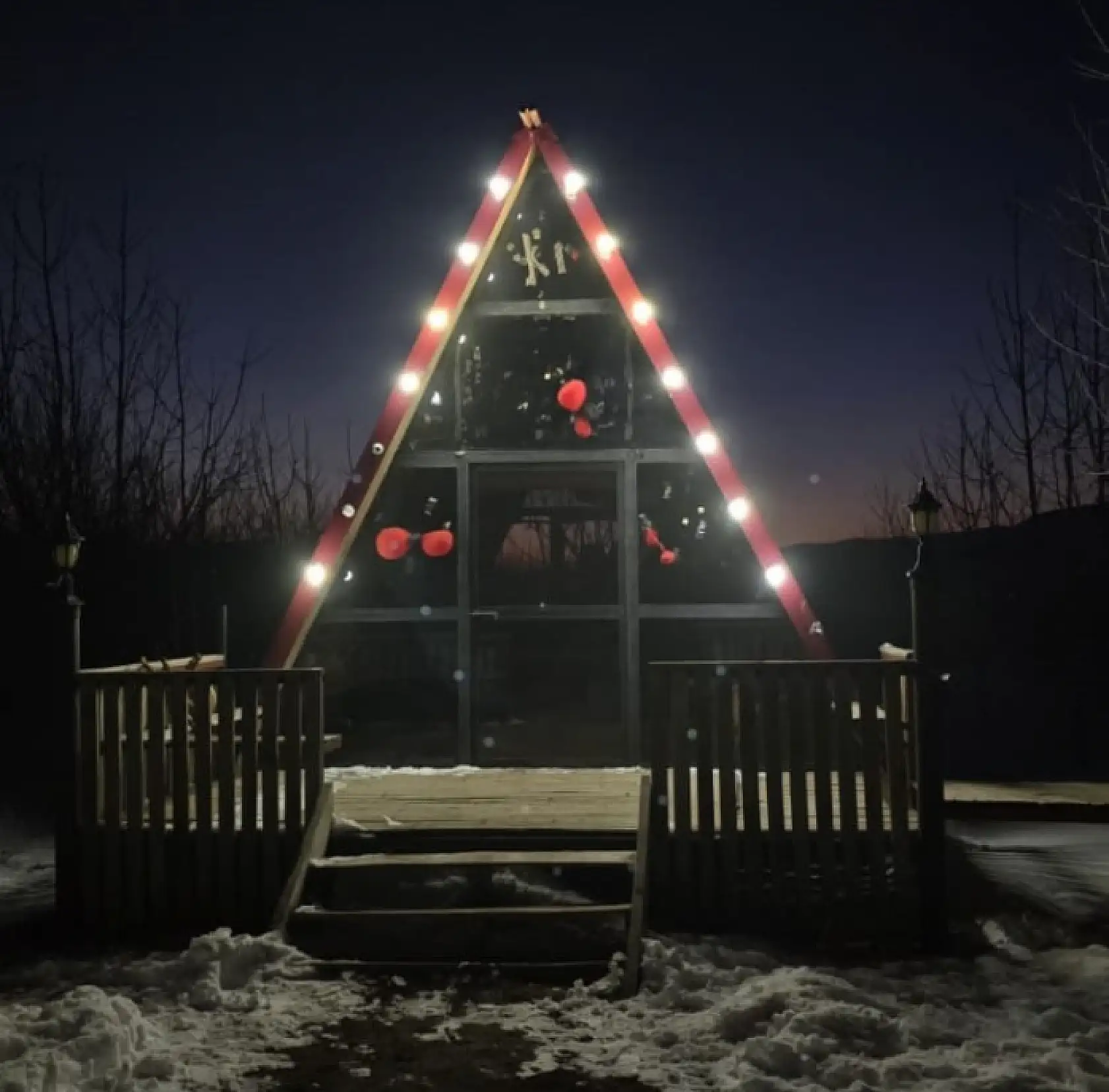 Doğubayazıt'ta kış gecesi hayran bıraktı