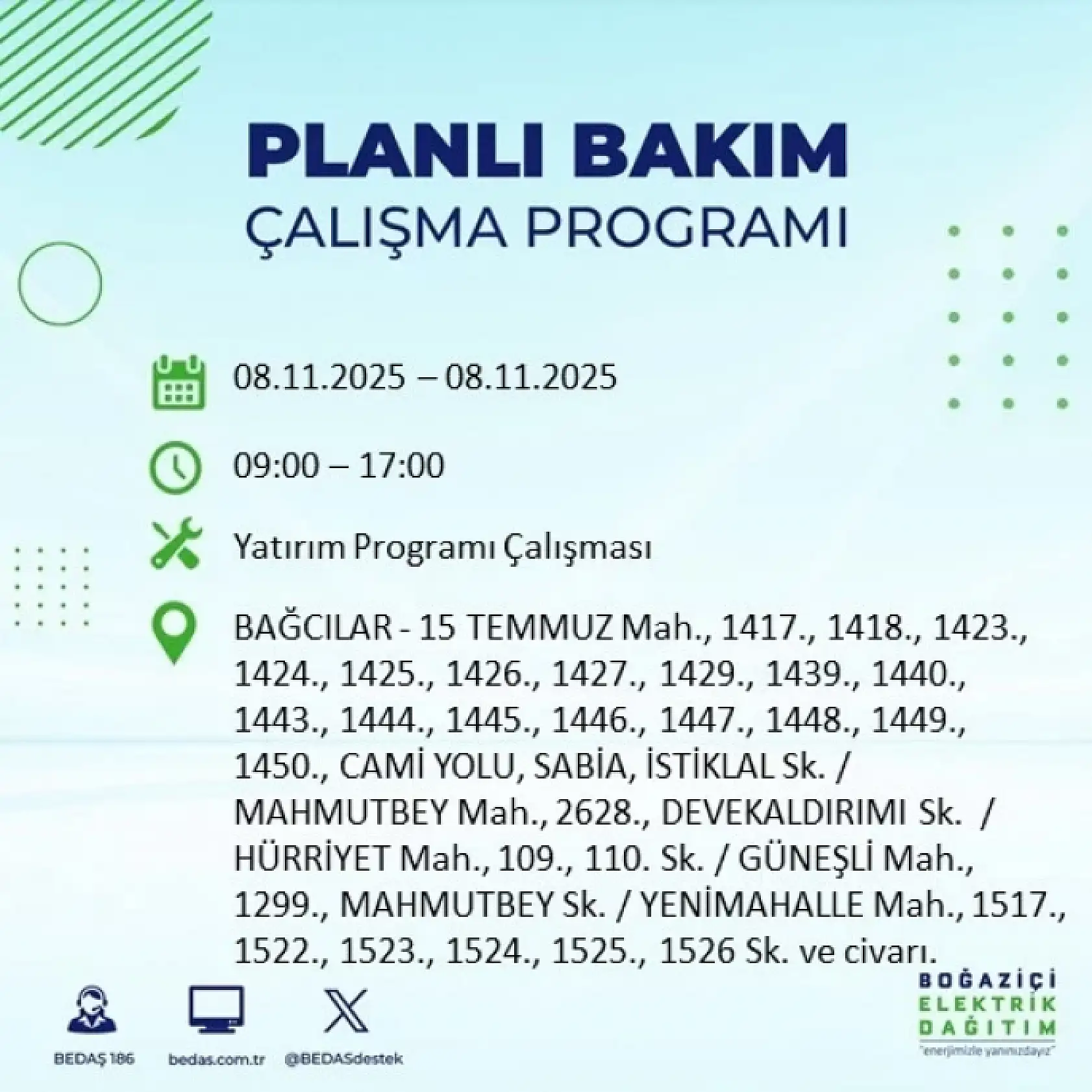 İstanbul'da 8 Kasım'da Elektrik Kesintisi: Bakım ve Altyapı Çalışmaları Nedeniyle Kesintiler Olacak!
