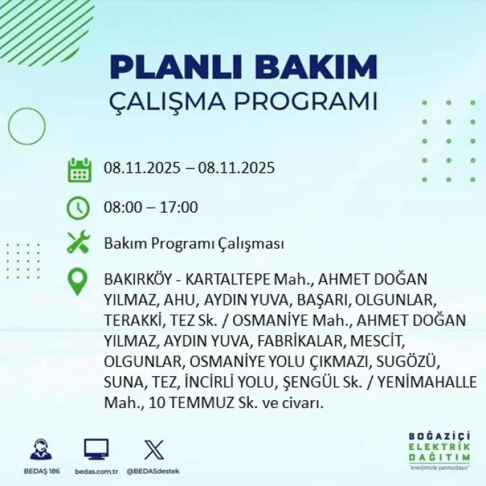 İstanbul'da 8 Kasım'da Elektrik Kesintisi: Bakım ve Altyapı Çalışmaları Nedeniyle Kesintiler Olacak!
