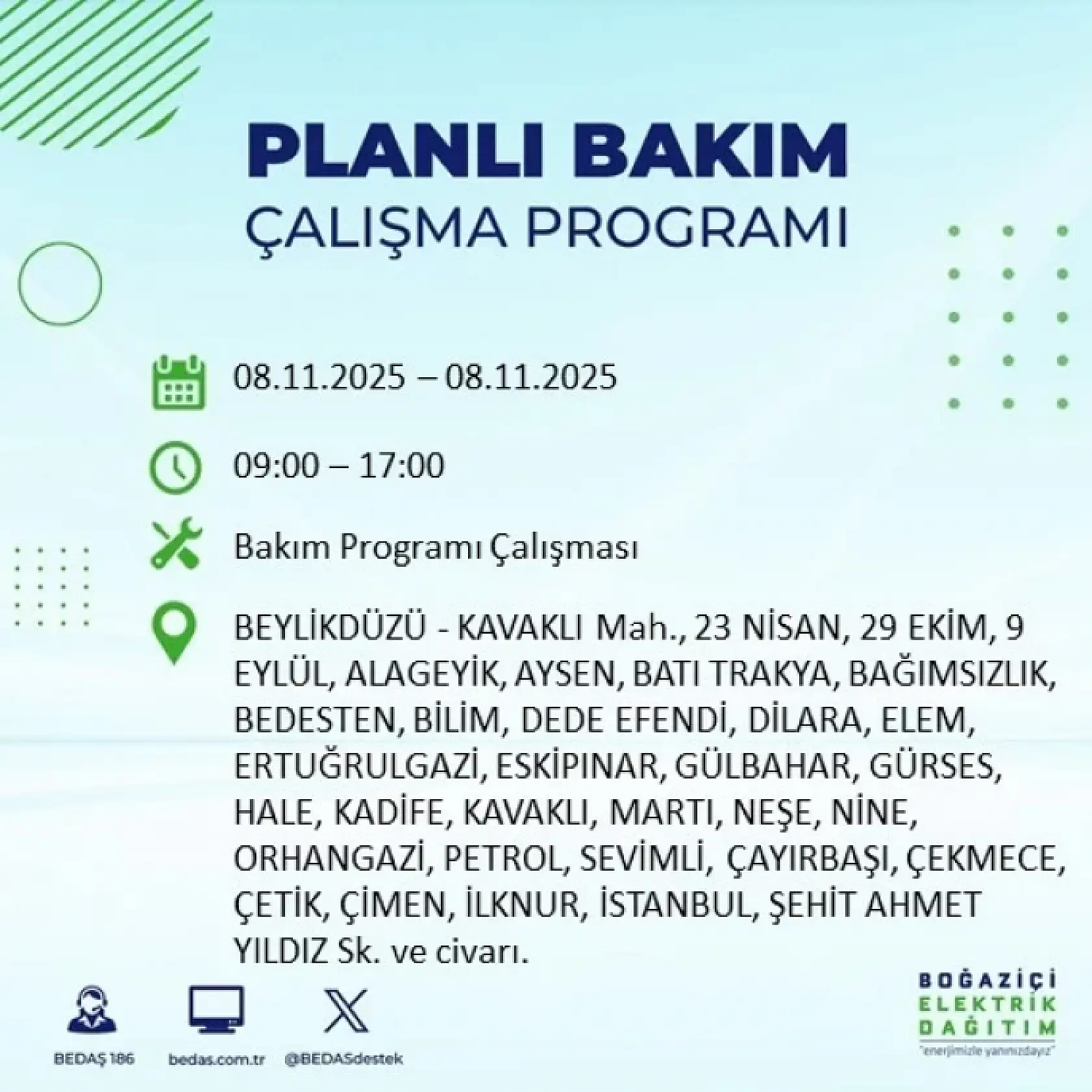 İstanbul'da 8 Kasım'da Elektrik Kesintisi: Bakım ve Altyapı Çalışmaları Nedeniyle Kesintiler Olacak!