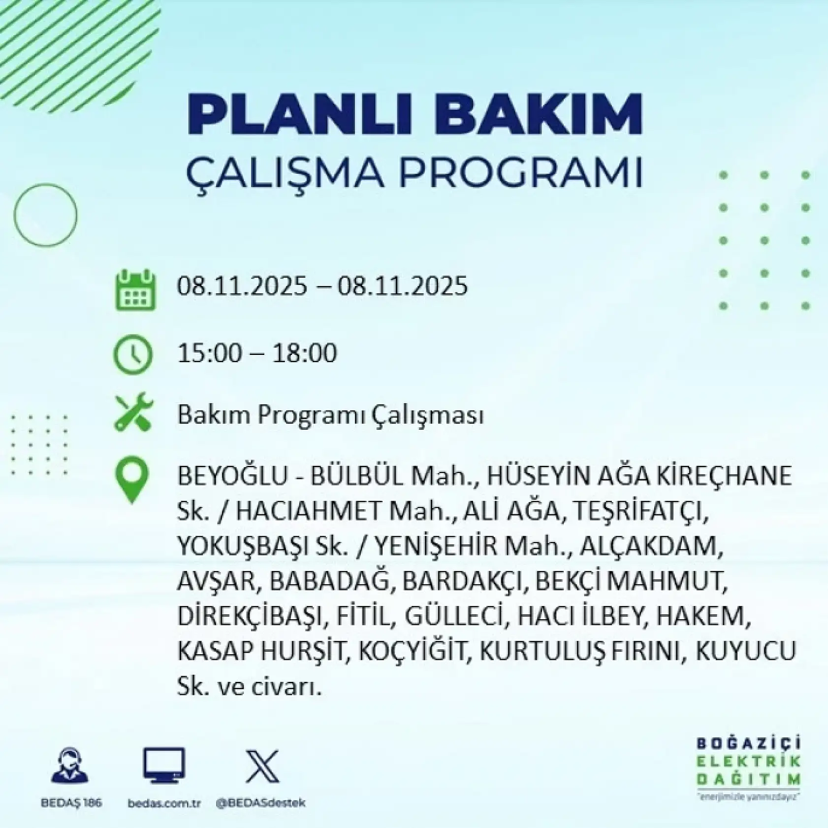 İstanbul'da 8 Kasım'da Elektrik Kesintisi: Bakım ve Altyapı Çalışmaları Nedeniyle Kesintiler Olacak!