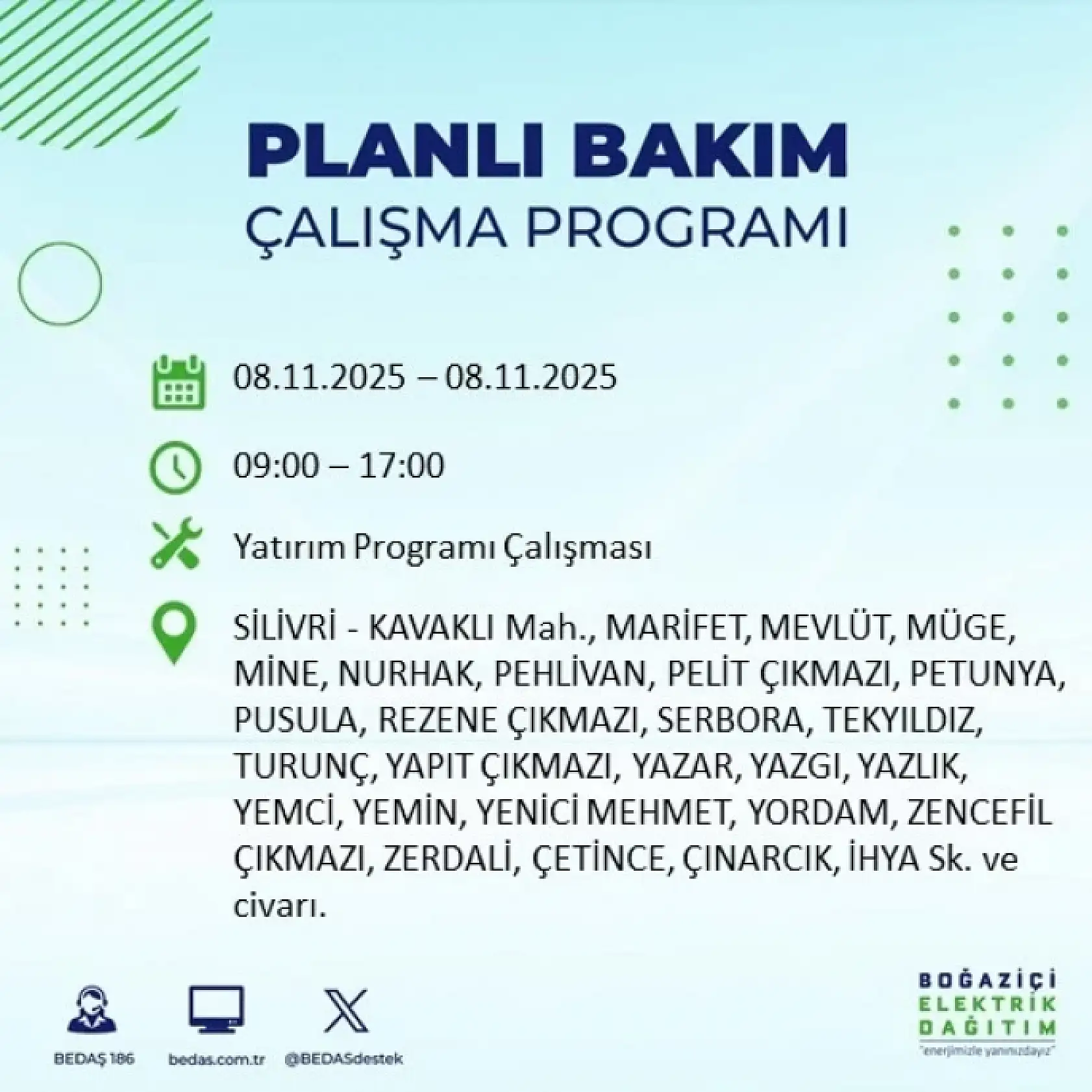 İstanbul'da 8 Kasım'da Elektrik Kesintisi: Bakım ve Altyapı Çalışmaları Nedeniyle Kesintiler Olacak!