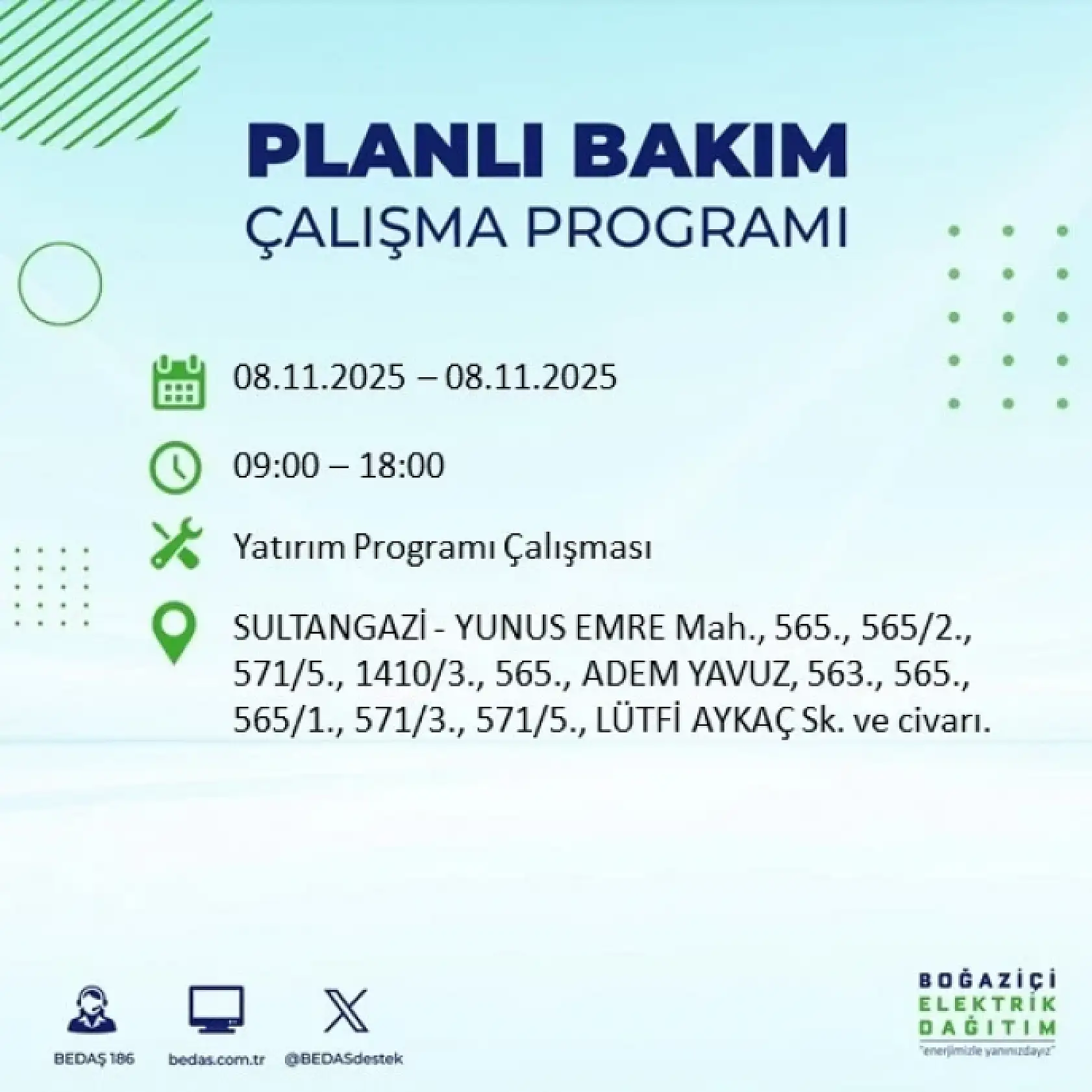 İstanbul'da 8 Kasım'da Elektrik Kesintisi: Bakım ve Altyapı Çalışmaları Nedeniyle Kesintiler Olacak!
