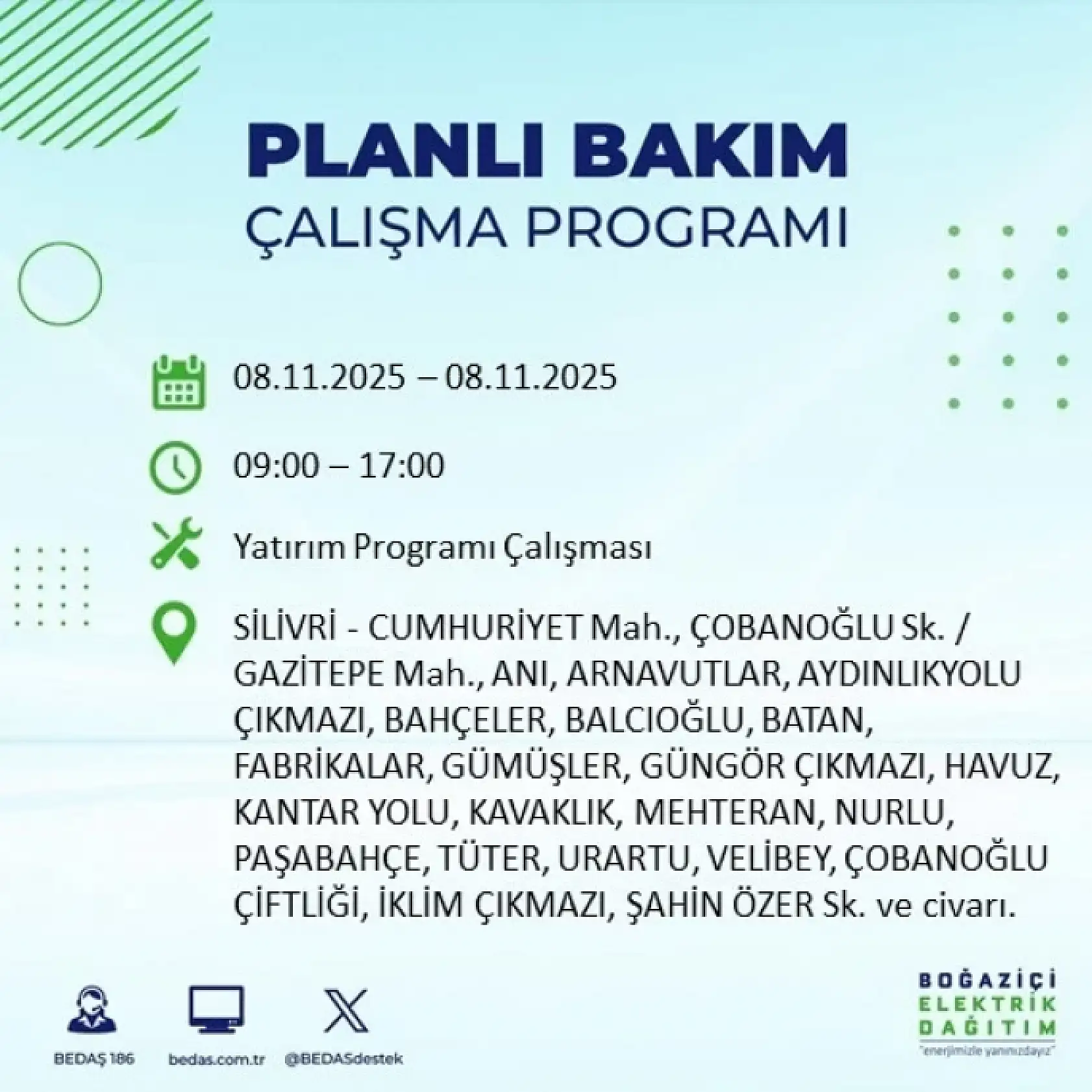 İstanbul'da 8 Kasım'da Elektrik Kesintisi: Bakım ve Altyapı Çalışmaları Nedeniyle Kesintiler Olacak!
