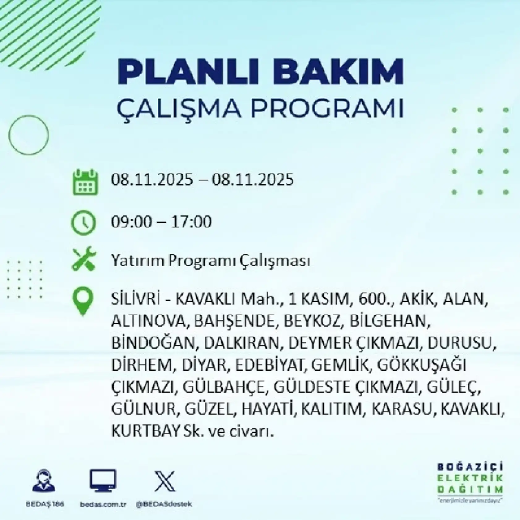 İstanbul'da 8 Kasım'da Elektrik Kesintisi: Bakım ve Altyapı Çalışmaları Nedeniyle Kesintiler Olacak!