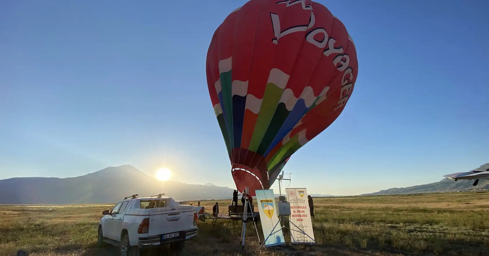 Ağrı semalarında ilk defa sıcak hava balonu uçtu