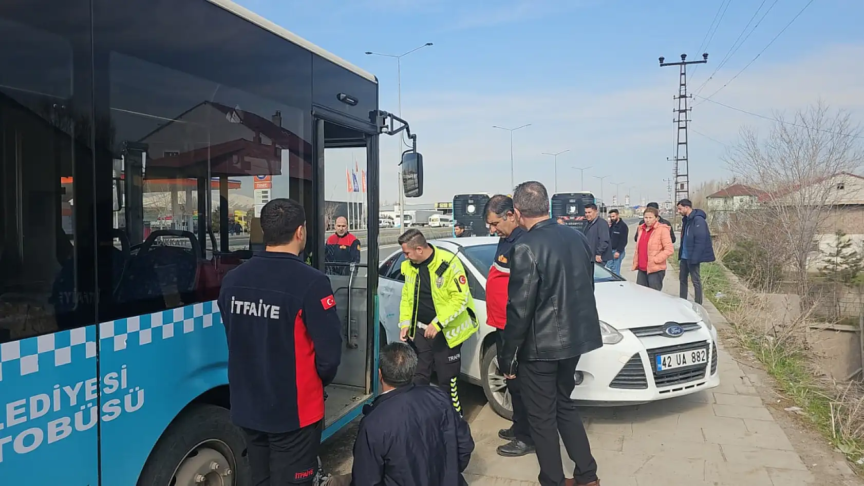Ağrı'da belediye otobüsünde korku dolu anlar
