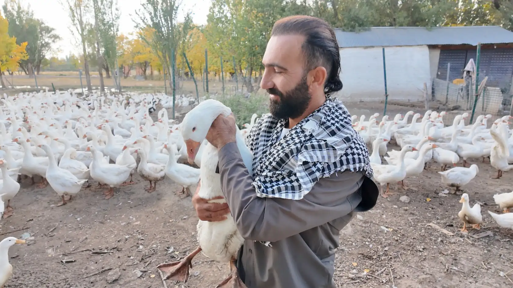 Ağrı'da üretim aşkıyla kurulan çiftlikte tebessüm ettiren manzara