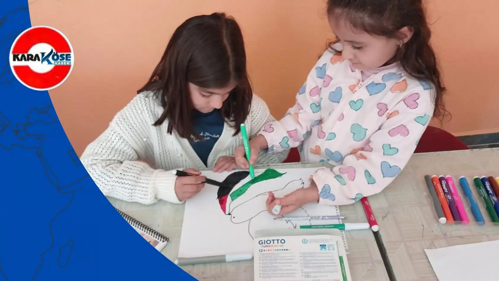 Ağrı Doğa Koleji'nde çocuklar barışın rengini çizdi