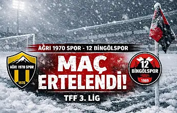 Ağrı 1970 Spor'un maçı bir kez daha ertelendi