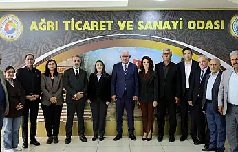 Ağrı Belediyesi Eşbaşkanı Aras ATSO Başkanı Erat'ı ziyaret etti