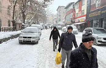 Ağrı'da araçlar kaldırımda vatandaş yollarda