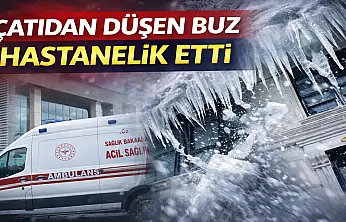 Ağrı'da çatıdan düşen buz vatandaşı yaraladı