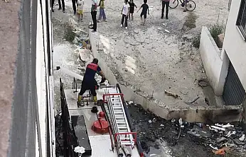 Ağrı'da inşaat alanında yangın çıktı