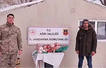 Ağrı'da jandarma kaçak etlere el koydu