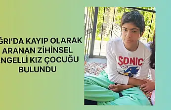 Ağrı'da kayıp olarak aranan zihinsel engelli kız çocuğu bulundu