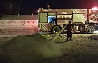Ağrı'da kışlık tezekler kullanılmadan kül oldu