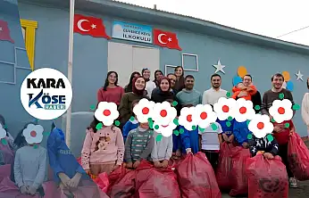 Ağrı'da köy okuluna taşınan 'Bir Mont Bir Bot Bir Bilgi' projesi minikleri sevindirdi