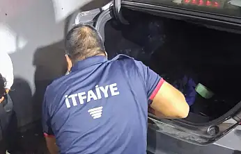 Ağrı'da otomobilin motoruna sıkışan kedi için seferber oldular!