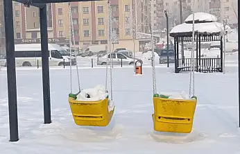 Ağrı'da soğuk ve karlı hava parkları boş bıraktı