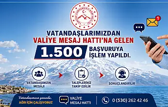 Ağrı'da Valiye Mesaj Hattı'na 1.502 başvuru