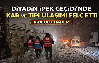 Diyadin İpek Geçidi'nde ulaşım durdu, ekipler seferber oldu