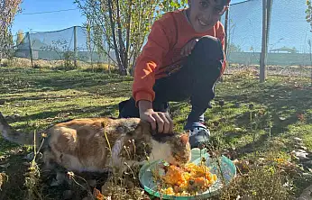 Evinin kapısını hayvanlara açan Albay, duyarlılığıyla örnek oldu